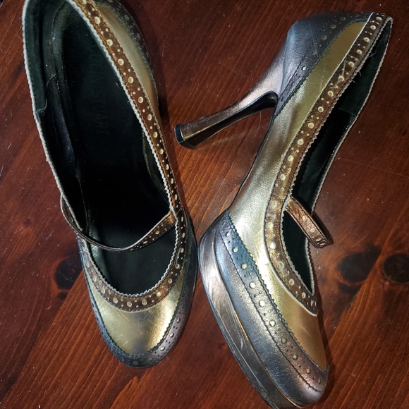 Colin Stuart Leather Gold/Bronze/Brown Spikes. Size 8.5. - Picture 2 of 2